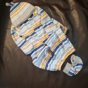 3 Piece Newborn Gown Set